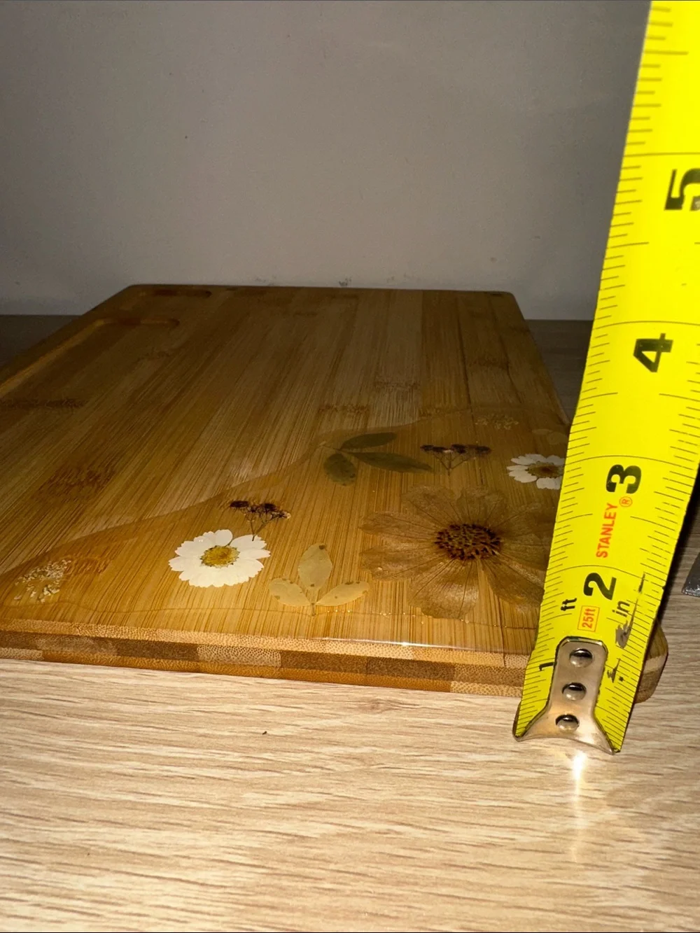 Cositas Contreras Handcrafted Floral Bamboo Charcuterie Board & Cheese Knife Set